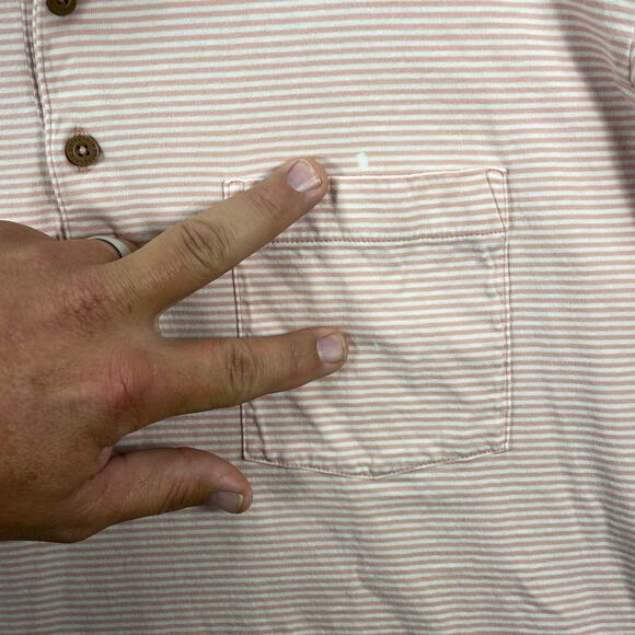 Patagonia Conversion Polo Shirt Men's XL Pink Striped Organic Casual READ - Picture 3 of 12